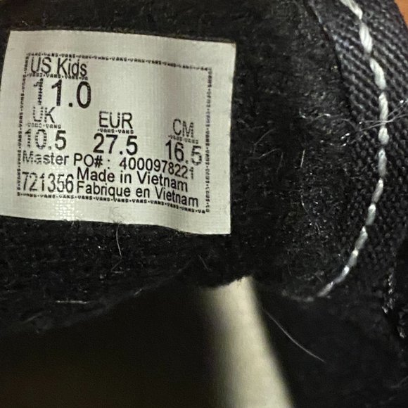 Vans Kids Old Skool V Black/White Kids Size 11 - Picture 9 of 9